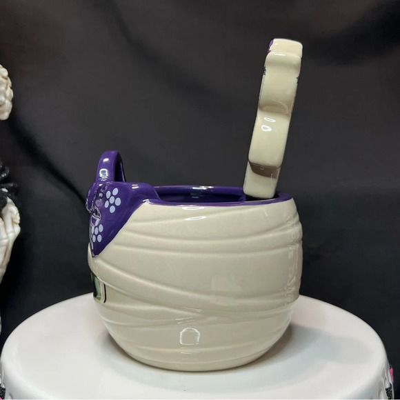 Ceramic Halloween Frankenstein & Bow Mummy Dip Bowls & Matching Spreaders - Picture 4 of 14